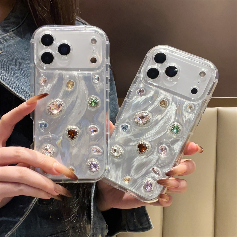 Apple Iphone 15 Pro Max - Coreano cor pedras preciosas resina bonito
