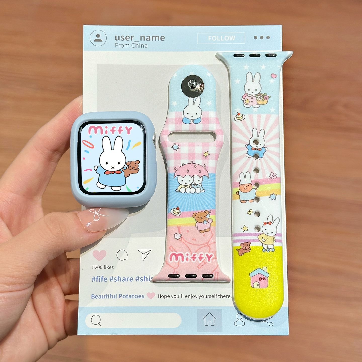 Silicone Band Replacement - Pulseira de Silicone Miffy Cor Dopamina