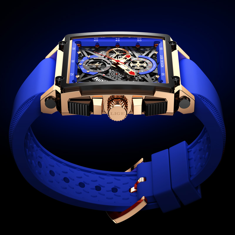 LIGE-Men's Sports Chronograph  - Silicone Band Replacement avaliação e preço