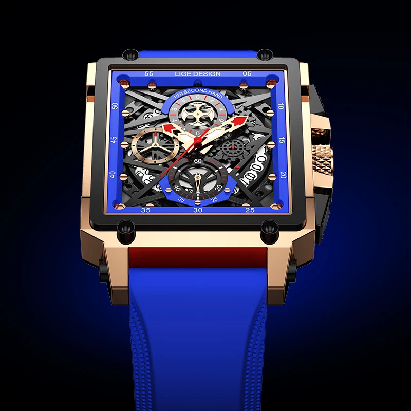 LIGE-Men's Sports Chronograph  - Silicone Band Replacement avaliação e preço