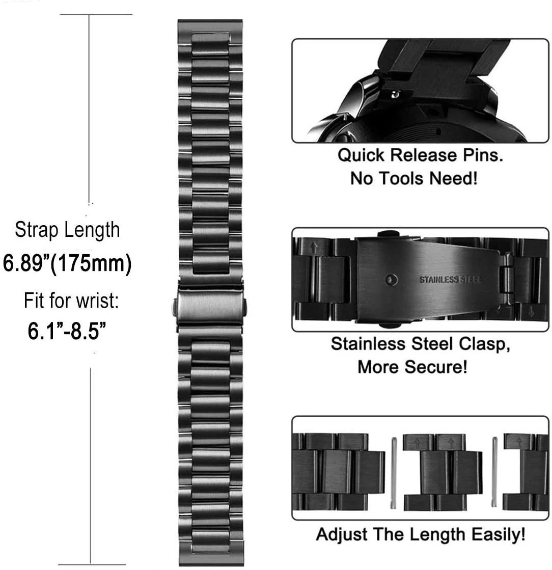 Banda de aço inoxidável para m - Motorola Smartwatch Accessories avaliação e preço