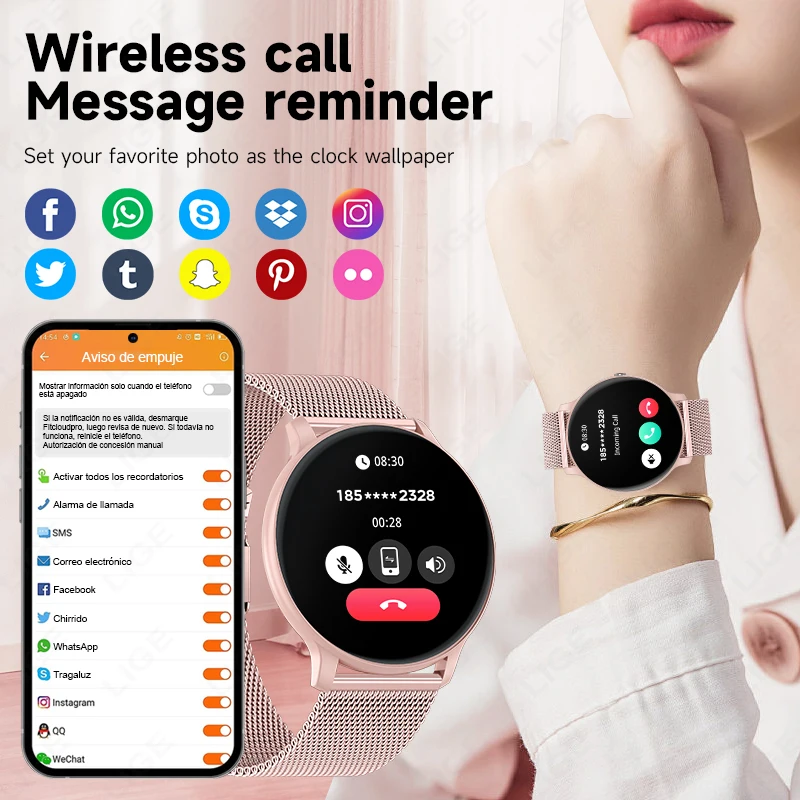 Relógio Inteligente LIGE com C - Smartwatch Custom avaliação e preço